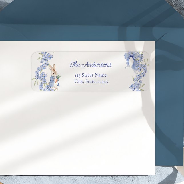 Blue Peter Rabbit Boy Baby Dusche Label (Von Creator hochgeladen)