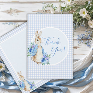 Blue Peter Rabbit Watercolor Babydusche Dankeskarte