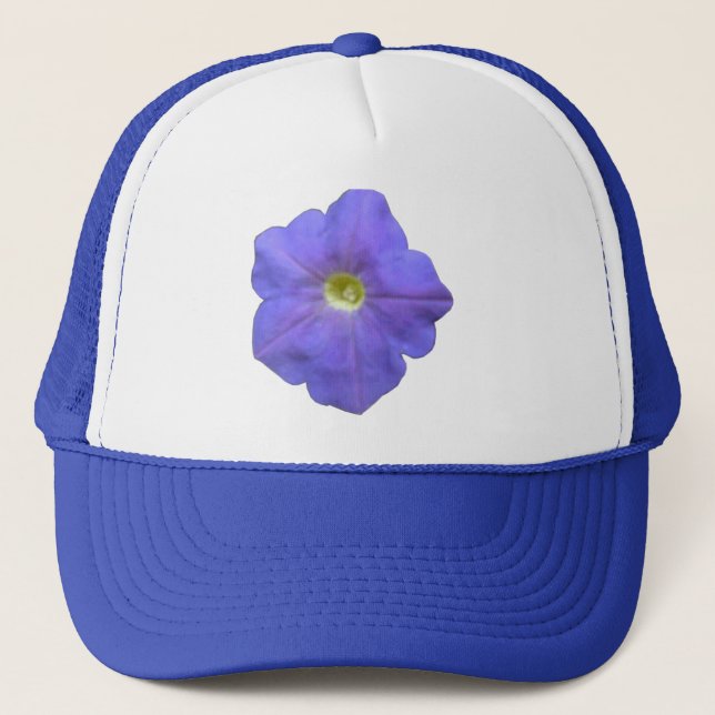 Blue Petunia Hat Truckerkappe (Vorderseite)