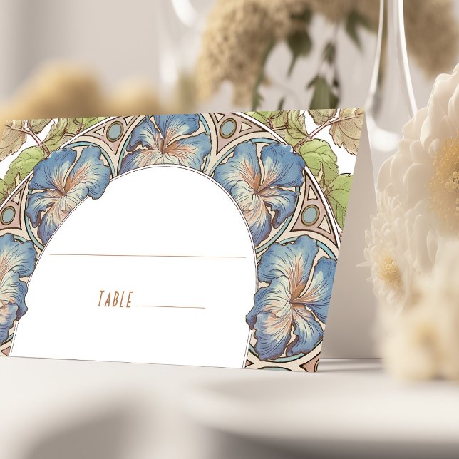 Blue Petunia Name Cards Hochzeitstisch Vintag (Von Creator hochgeladen)