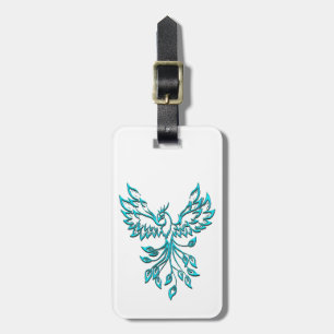 Blue Phoenix Erhöhungen auf Weiß Gepäckanhänger
