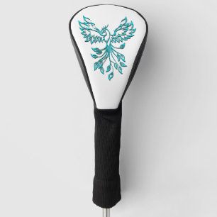 Blue Phoenix Erhöhungen auf Weiß Golf Headcover