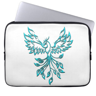 Blue Phoenix Erhöhungen auf Weiß Laptopschutzhülle