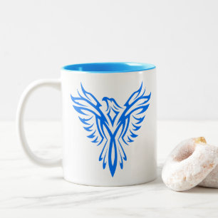 Blue Phoenix-Kaffee-Tasse Zweifarbige Tasse