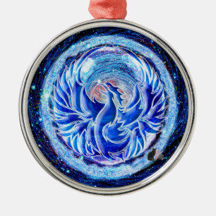 Blue Phoenix Ornament Aus Metall