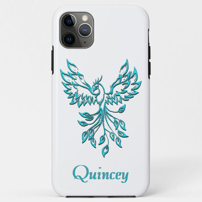 Blue Phoenix steigt auf White Personal Case-Mate iPhone Hülle (Rückseite)