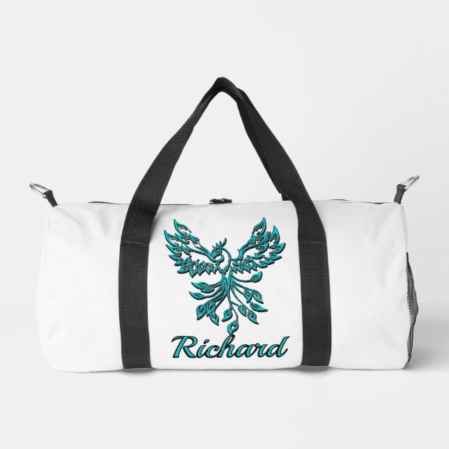 Blue Phoenix steigt auf White Personal Duffle Bag (Vorderseite)