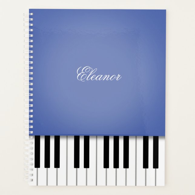 Blue Piano Music Keyboard CustomIzed Planer (Vorderseite)