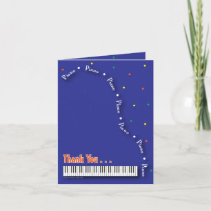 Blue Piano Thank You Card Dankeskarte