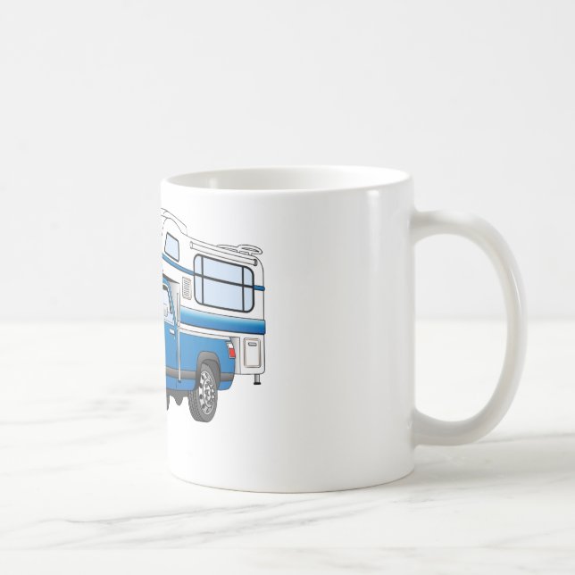 Blue Pick Up Camper Cartoon Kaffeetasse (Rechts)