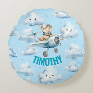 Blue Pilot Teddy Bear Kissen