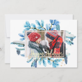 Blue Pine Tree Branches Foto Frohe Weihnachten