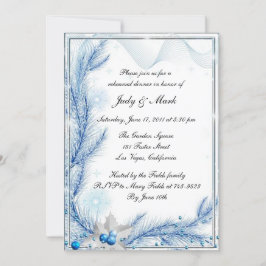 Blue Pine Winter Weihnachten Probe Abendessen Einladung