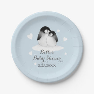 Blue Pinguin Paper Plate Pappteller