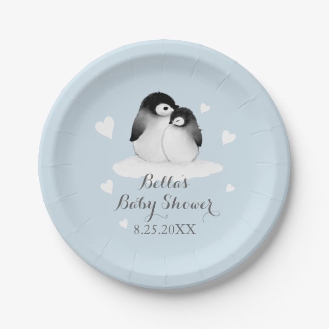 Blue Pinguin Paper Plate Pappteller (Vorderseite)
