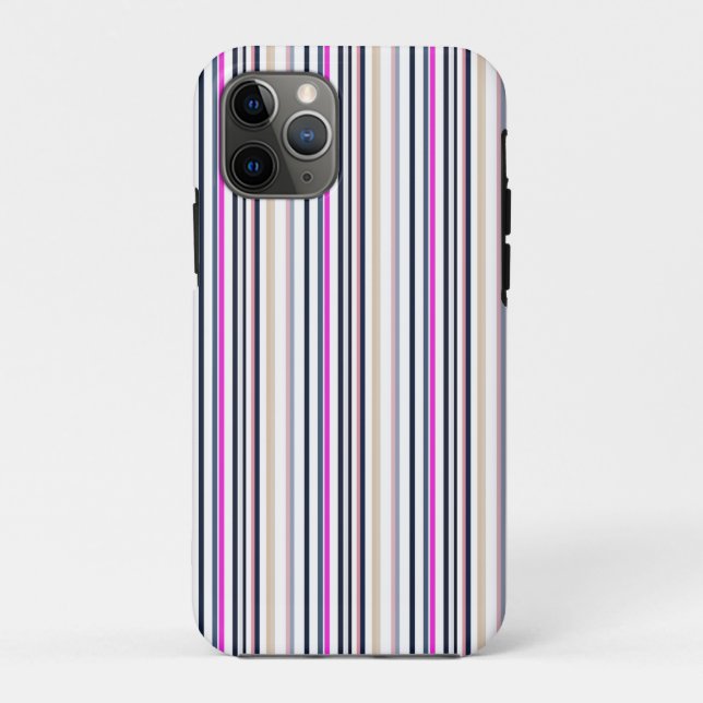 Blue Pink and Sand Stripes Case-Mate iPhone Hülle (Rückseite)