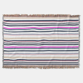 Blue Pink and Sand Stripes Decke