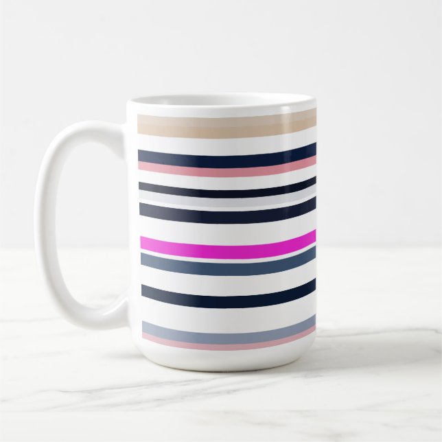 Blue Pink and Sand Stripes Kaffeetasse (Links)