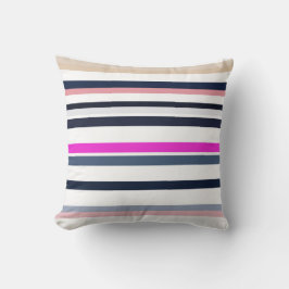 Blue Pink and Sand Stripes Kissen
