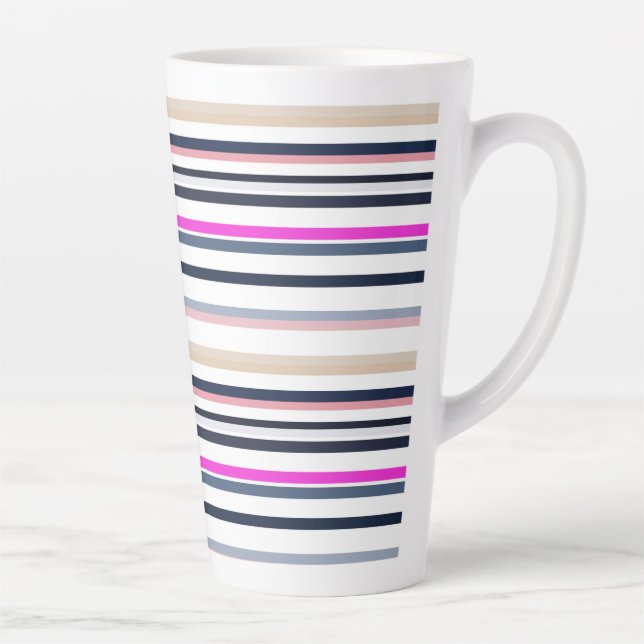 Blue Pink and Sand Stripes Milchtasse (Rechts)