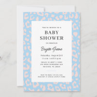 Blue Pink Animal Print Gender Reveal Baby Shower