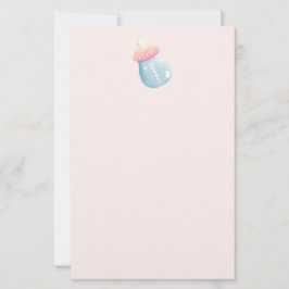 Blue & Pink Baby Flasche Niedlich Briefpapier