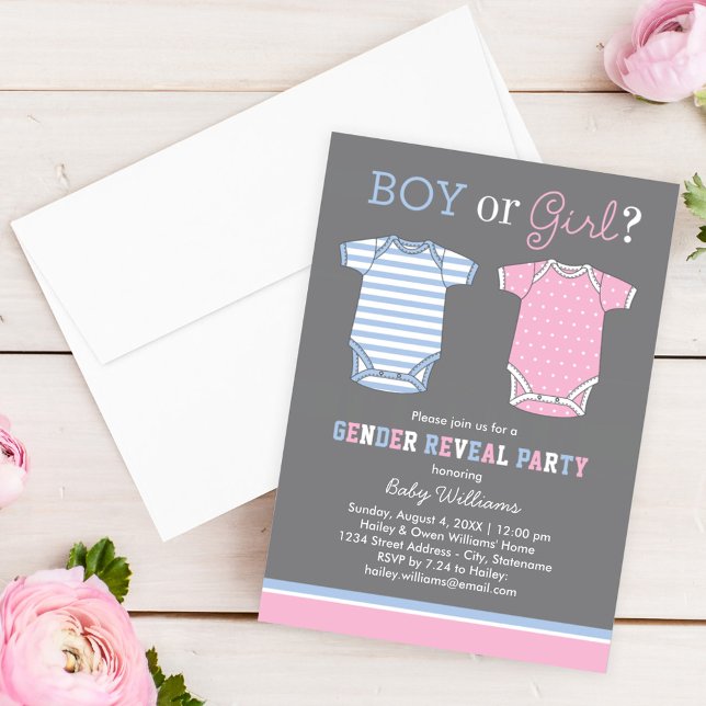 Blue Pink Baby Gender Reveal Party Einladung (Von Creator hochgeladen)