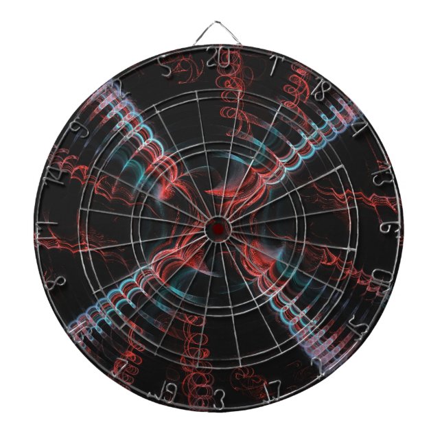 Blue Pink Black Abstrakt Spiral Fraktal Dart Board Dartscheibe (vorne)
