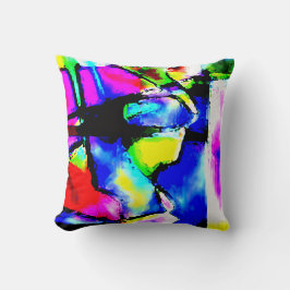 Blue Pink Black Yellow Green Abstract Art Motif Kissen