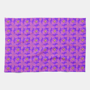 Blue Pink Blume in 3D , Artdeco Geschirrtuch