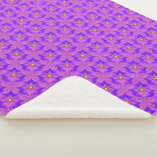 Blue Pink Blume in 3D , Artdeco Sherpadecke