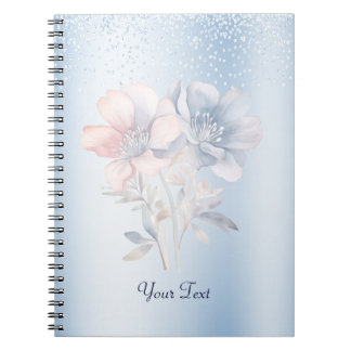 Blue Pink Blume Notebook Notizblock