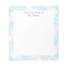 Blue & Pink Border Teacher