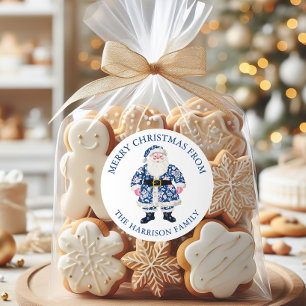 Blue Pink Chinoiserie San Salvatore - der Zuckerhu Runder Aufkleber