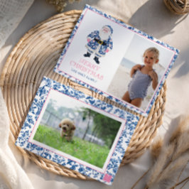 Blue Pink Chinoiserie Sentiero in Cresta: Monte Ta Feiertagskarte