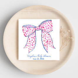 Blue Pink Coquette Personalisiert Napkin Serviette