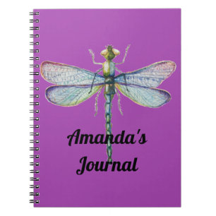Blue & Pink Dragonfly Lila Personal Journal Notizblock