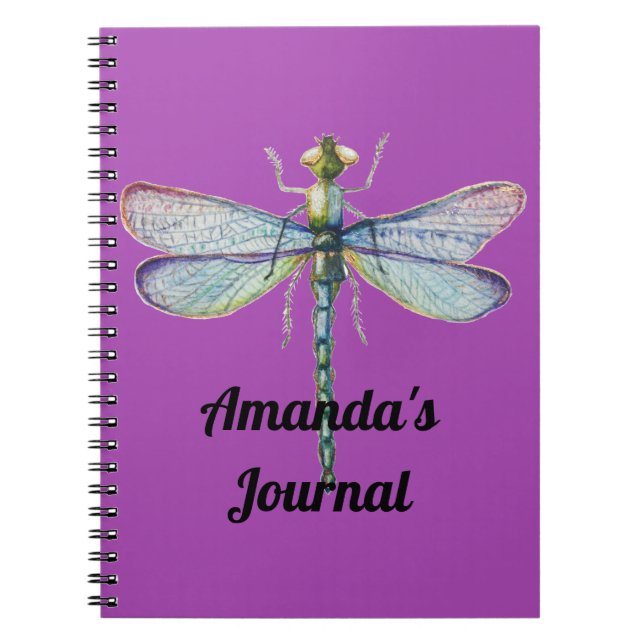Blue & Pink Dragonfly Lila Personal Journal Notizblock (Vorderseite)