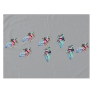 Blue Pink Exotic Butterflies Pattern Tischdecke