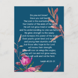 Blue Pink Floral Christlich Bibel Verse Postkarte