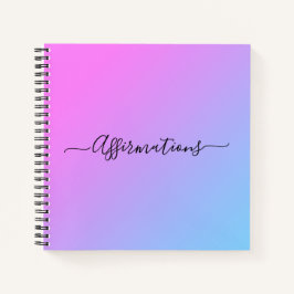 Blue & Pink Gefärbte Krawatte Schwarze Typografie  Notizbuch