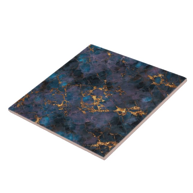 Blue Pink Gold Marble Trendy Collection Fliese (Seite)