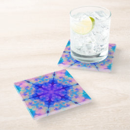 Blue & Pink Gradient Pastell Bubble Art Glasuntersetzer