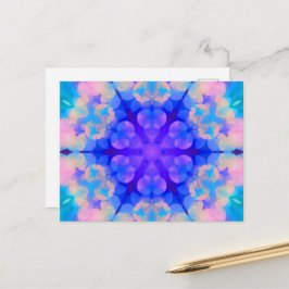 Blue & Pink Gradient Pastell Bubble Art Postkarte