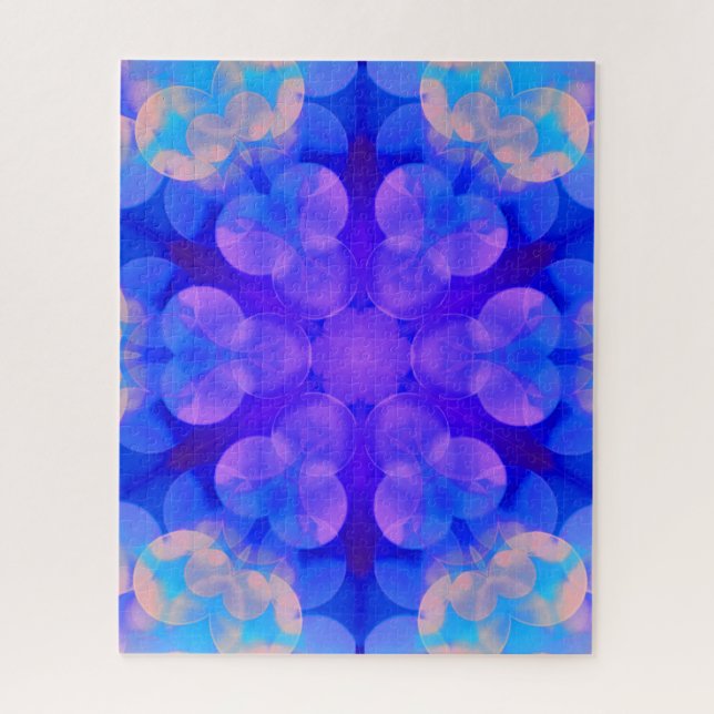 Blue & Pink Gradient Pastell Bubble Art Puzzle (Vertikal)
