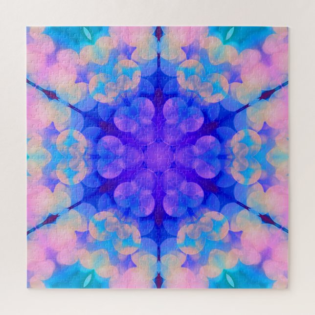Blue & Pink Gradient Pastell Bubble Art Puzzle (Vertikal)