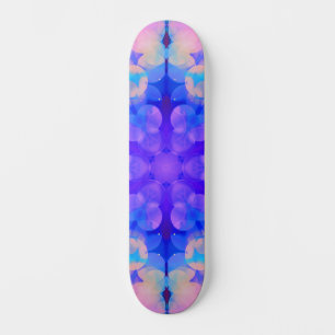 Blue & Pink Gradient Pastell Bubble Art Skateboard