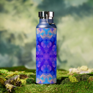 Blue & Pink Gradient Pastell Bubble Art Trinkflasche