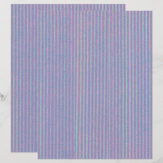 Blue Pink Lavendel Stripes Scrapbook Paper (Vorne/Hinten)