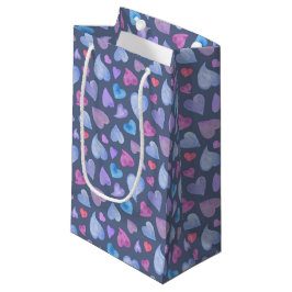 BLUE PINK LILA WATERCOLOR HERZEN KLEINE GESCHENKTÜTE